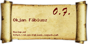 Okjan Fábiusz névjegykártya